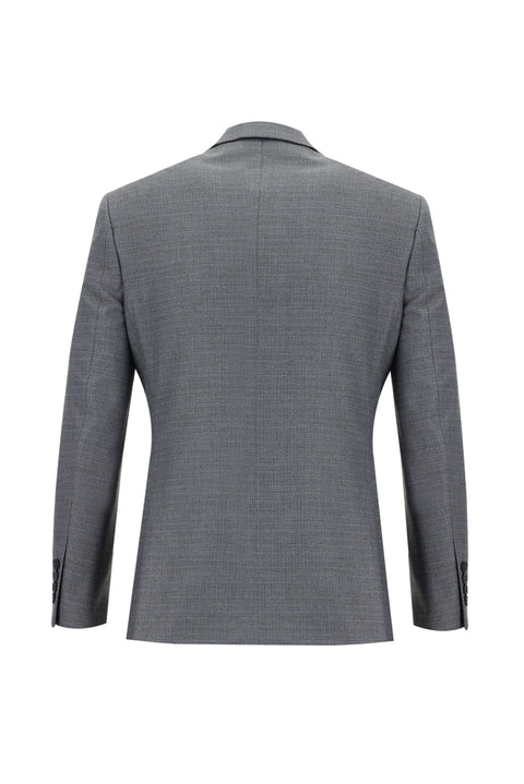 Medium Gray 6 Drop Regular Fit Standard Cut Elasticated Waist Drawstring Patterned Suit
