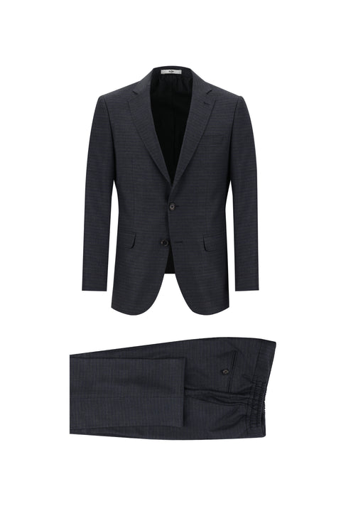 Marengo 6 Drop Regular Fit Standard Cut Elastic Waist Drawstring Patterned Suit