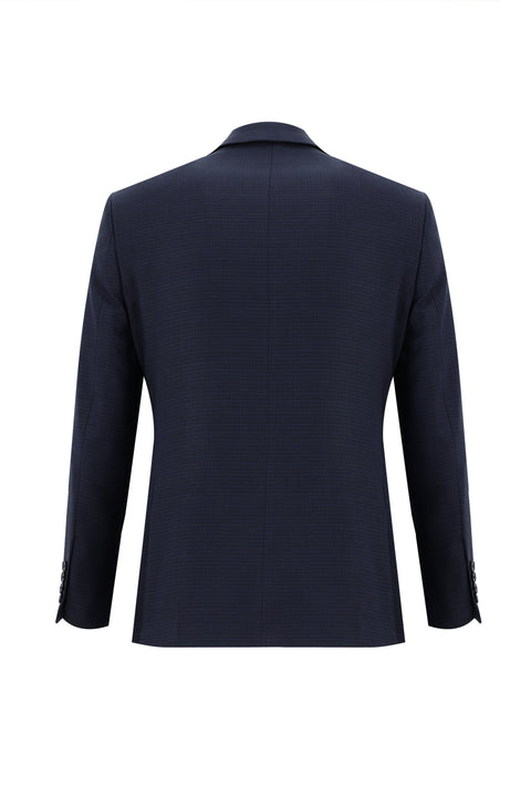 Dark Navy 6 Drop Regular Fit Standard Cut Elasticated Waist Drawstring Patterned Suit
