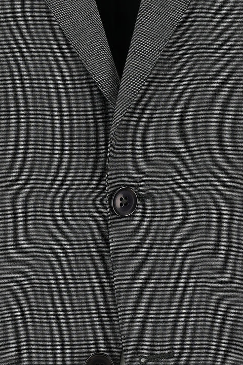 Medium Anthracite 7 Drop Slim Fit Narrow Cut Elastic Waist Drawstring Patterned Suit