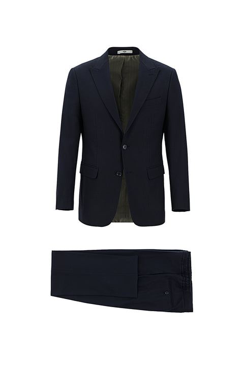 Dark Navy 6 Drop Regular Fit Standard Cut Elasticated Waist Drawstring Patterned Suit