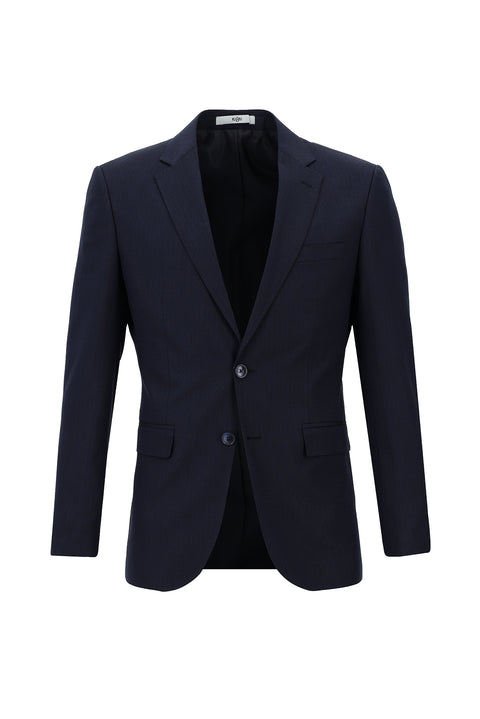 Dark Navy 7 Drop Slim Fit Narrow Cut Elastic Waist Drawstring Patterned Suit