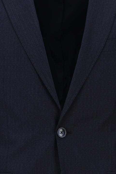 Dark Navy 7 Drop Slim Fit Narrow Cut Elastic Waist Drawstring Patterned Suit