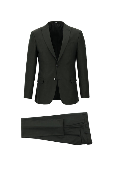 Orta Haki 7 Drop Super Slim Fit Eksra Dar Kesim Takım Elbise
