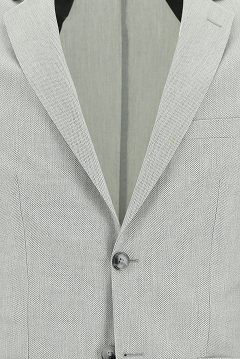 Medium Grey 7 Drop Super Slim Fit Extra Narrow Cut Elastic Waist Drawstring Patterned Suit