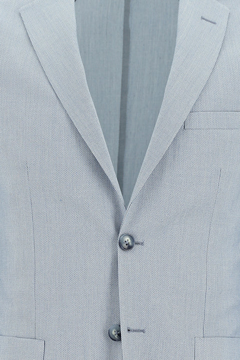 Light Blue 7 Drop Super Slim Fit Extra Narrow Cut Elastic Waist Drawstring Patterned Suit