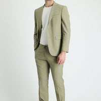Light Khaki 7 Drop Slim Fit Suit with Elasticated Drawstring Waist
