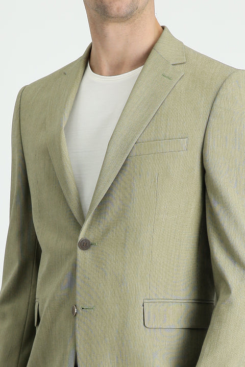 Light Khaki 8-Drop Muscle Fit Long Athletic Cut Suit with Elastic Waist Drawstring