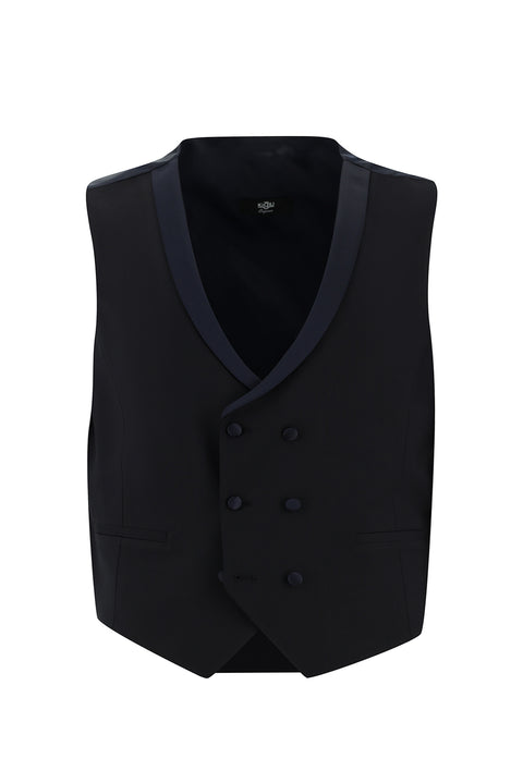 Dark Navy 7 Drop Slim Fit Narrow Cut Shawl Collar Vest Wool Tuxedo & Groom Suit