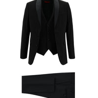 Black 7 Drop Slim Fit Narrow Cut Shawl Collar Vest Tuxedo & Groom Suit