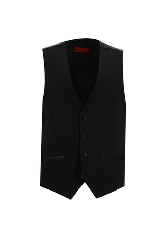  Siyah 7 Drop Slim Fit Dar Kesim Şal Yaka Yelekli Smokin & Damatlık