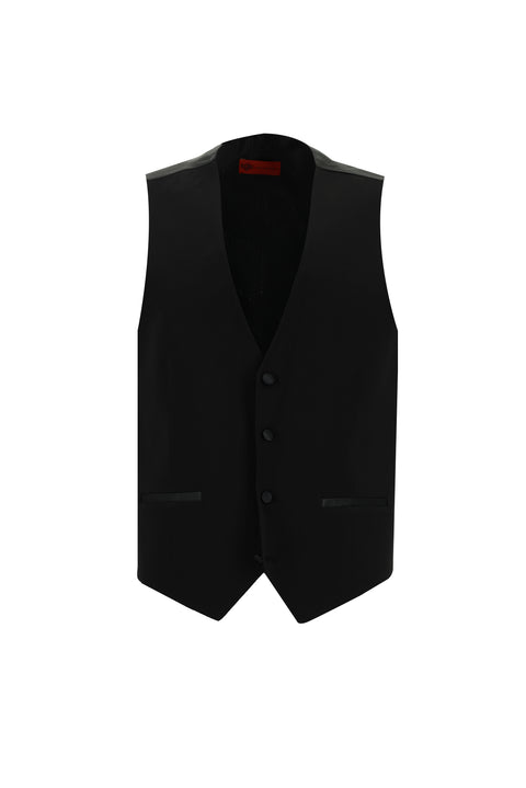 Black 7 Drop Slim Fit Narrow Cut Shawl Collar Vest Tuxedo & Groom Suit