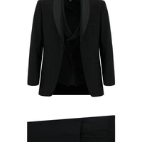 Black 7 Drop Slim Fit Narrow Cut Shawl Collar Vest Tuxedo & Groom Suit