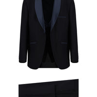 Dark Navy 4-Drop Relaxed Fit Shawl Collar Vest Tuxedo & Groom Suit