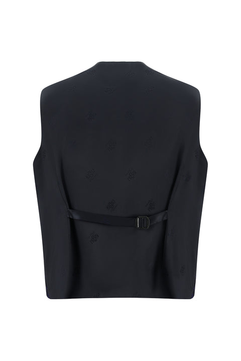 Dark Navy 4-Drop Relaxed Fit Shawl Collar Vest Tuxedo & Groom Suit