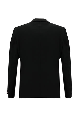  Siyah 7 Drop Slim Fit Dar Kesim Şal Yaka Yelekli Smokin & Damatlık