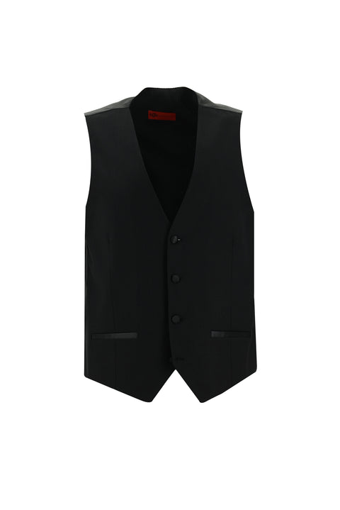 Black 7 Drop Slim Fit Narrow Cut Shawl Collar Vest Tuxedo & Groom Suit