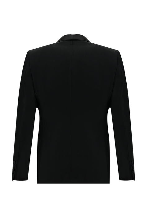 Siyah 7 Drop Slim Fit Dar Kesim Şal Yaka Yelekli Smokin & Damatlık