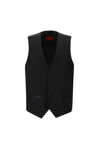  Siyah 7 Drop Slim Fit Dar Kesim Şal Yaka Yelekli Smokin & Damatlık