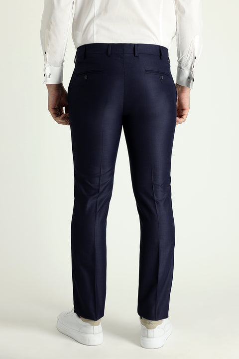 Koyu Lacivert 7 Drop Slim Fit Dar Kesim Şal Yaka Smokin & Damatlık