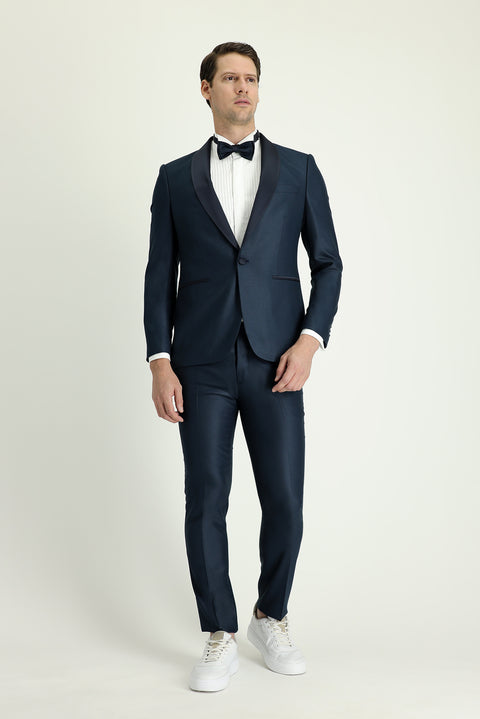 Dark Green 7 Drop Slim Fit Narrow Cut Shawl Collar Tuxedo & Groom Suit