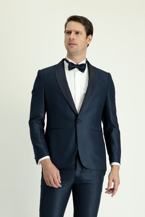 Dark Green 7 Drop Slim Fit Narrow Cut Shawl Collar Tuxedo & Groom Suit
