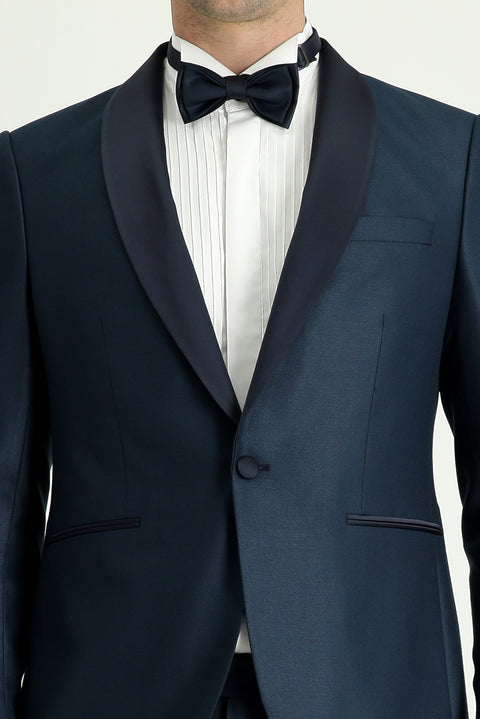 Dark Green 7 Drop Slim Fit Narrow Cut Shawl Collar Tuxedo & Groom Suit