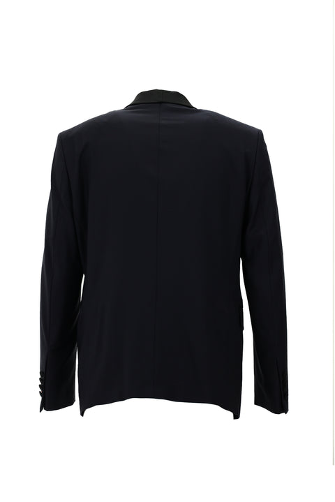 Koyu Lacivert 7 Drop Slim Fit Dar Kesim Şal Yaka Smokin & Damatlık