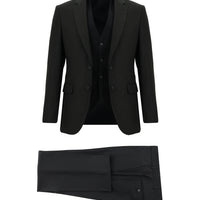 Dark Anthracite 7 Drop Slim Fit Narrow Cut Suit with Vest