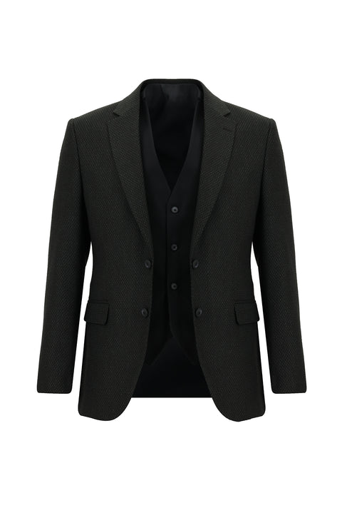 Dark Anthracite 7 Drop Slim Fit Narrow Cut Suit with Vest