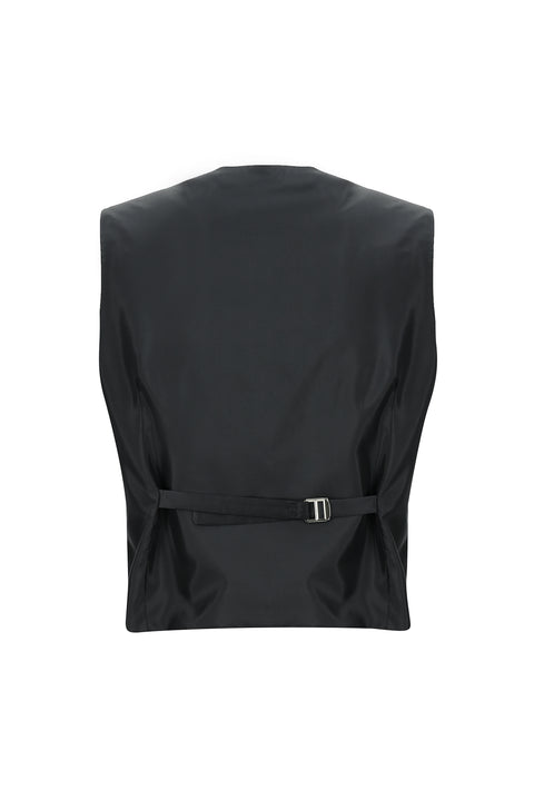Dark Anthracite 7 Drop Slim Fit Narrow Cut Suit with Vest