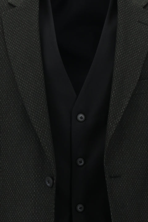 Dark Anthracite 7 Drop Slim Fit Narrow Cut Suit with Vest