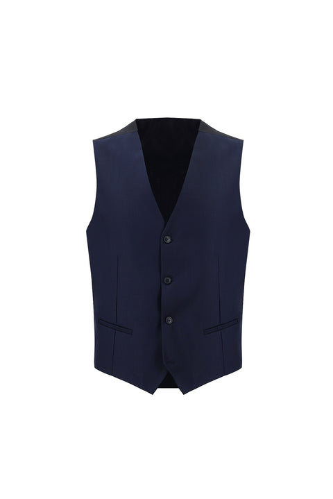 Light Navy Blue 6 Drop Regular Fit Standard Cut Suit with Vest