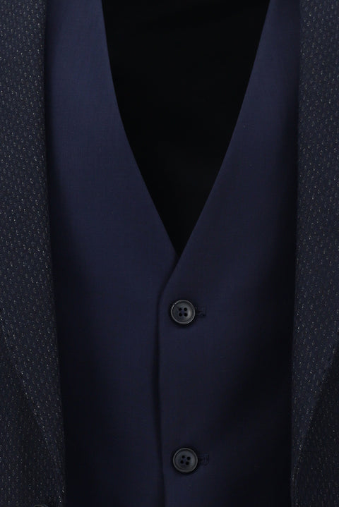 Light Navy Blue 6 Drop Regular Fit Standard Cut Suit with Vest