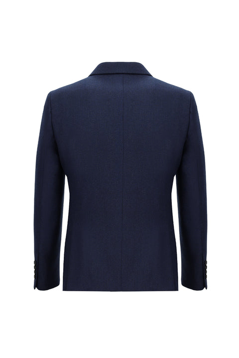 Light Navy Blue 7 Drop Slim Fit Narrow Cut Suit with Vest