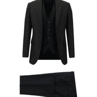 Dark Anthracite 7 Drop Slim Fit Narrow Cut Suit with Vest