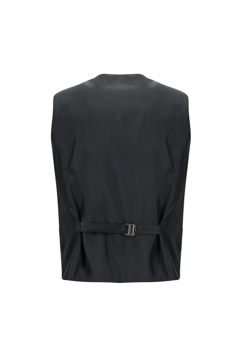 Dark Anthracite 7 Drop Slim Fit Narrow Cut Suit with Vest