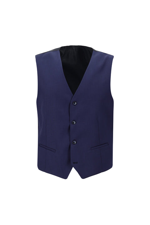 Medium Navy 7 Drop Slim Fit Suit with Elasticated Waist and Drawstring, Combination Vest