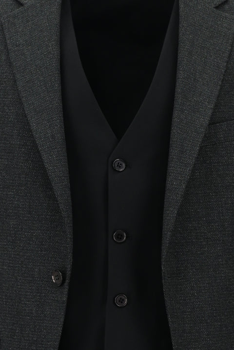 Dark Anthracite 7 Drop Slim Fit Narrow Cut Suit with Vest