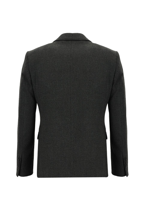 Orta Antrasit 7 Drop Slim Fit Dar Kesim Kombinli Yelekli Takım Elbise