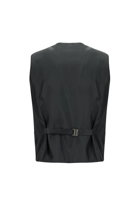 Orta Antrasit 7 Drop Slim Fit Dar Kesim Kombinli Yelekli Takım Elbise
