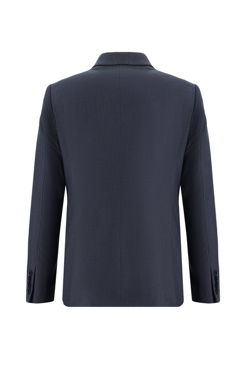 Medium Navy Blue 6 Drop Regular Fit Standard Cut Suit with Vest