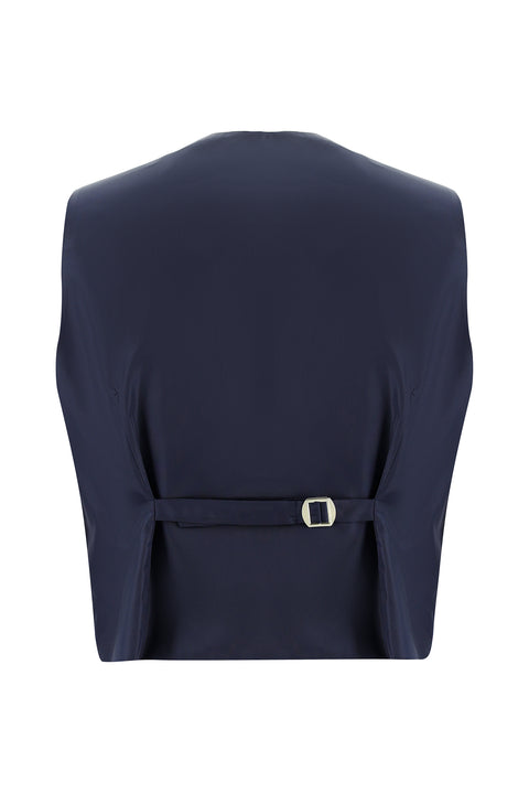 Medium Navy Blue 6 Drop Regular Fit Standard Cut Suit with Vest