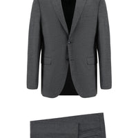 Medium Grey 7 Drop Slim Fit Patterned Suit