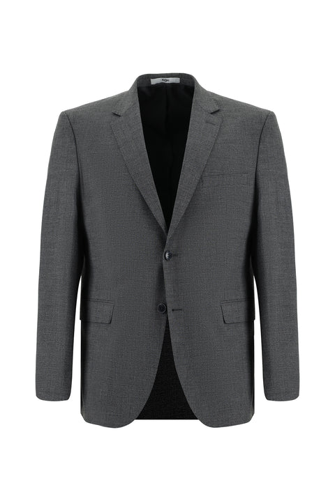 Medium Grey 7 Drop Slim Fit Patterned Suit