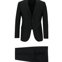 Black 7 Drop Slim Fit Patterned Suit