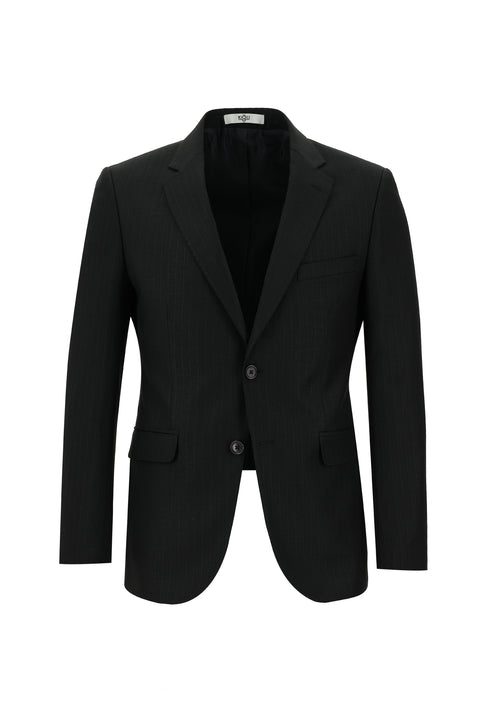 Black 7 Drop Slim Fit Patterned Suit
