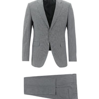 Medium Grey 7 Drop Slim Fit Patterned Suit