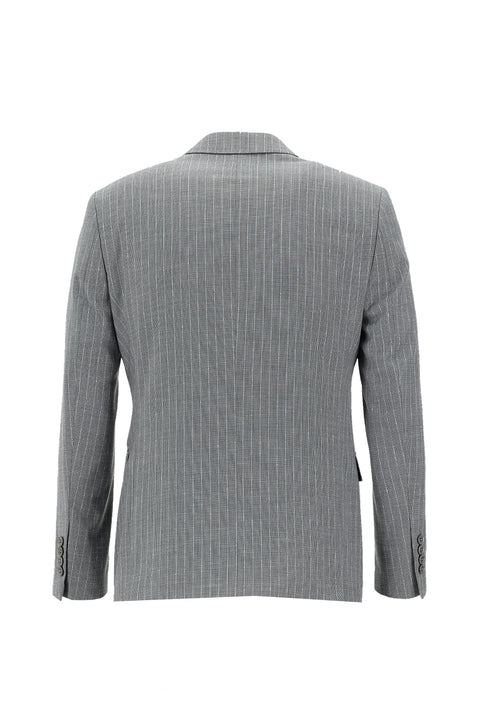 Medium Grey 7 Drop Slim Fit Patterned Suit
