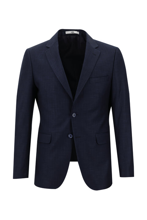Dark Navy 7 Drop Slim Fit Patterned Suit